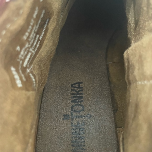 Minnetonka "Brenna" Bootie/Boots Brown Leather Womens 7 - Picture 8 of 13